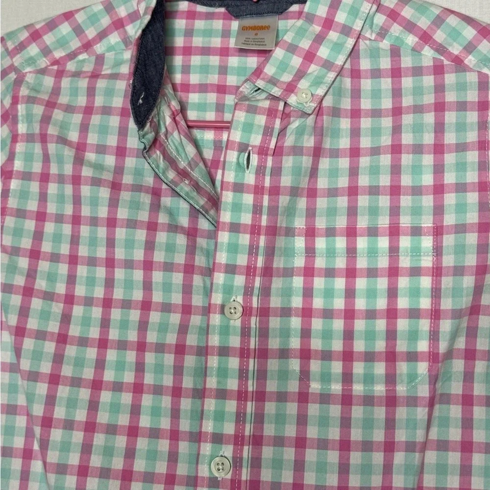 Gymboree Boys Sz 8‎ Button Down Shirt Plaid Spring Easter Preppy Pastel NWT